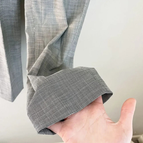 Calvin Klein Women B&W Gray Ankle Pants 2 Plaid Pleated Pull On Check Office NEW - Picture 8 of 14